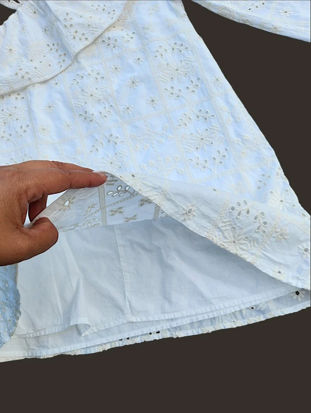 Zara Girls Kids One Shoulder Dress Eyelet Lace 100% Cotton Size 11/12 -Years old - Picture 9 of 15